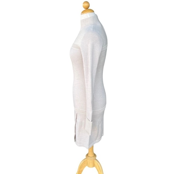 Reiss Zoe Ribbed Knit Sweater Dress Wool Blend Oatmeal NWOT - Picture 3 of 16